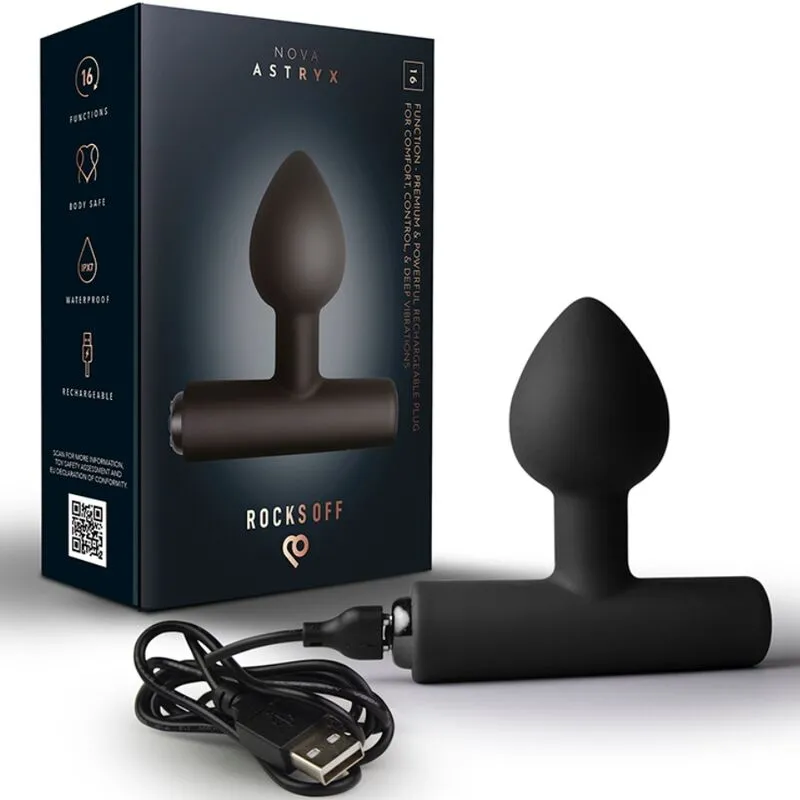 ROCKS-OFF - MINI BAGUETTE RECHARGEABLE 16 FONCTIONS ROSE PIVOINE