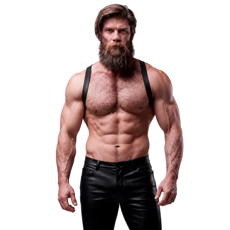 FETISH SUBMISSIVE ATTITUDE - HARNAIS DOS EN ÉCO-CUIR POUR HOMMES
