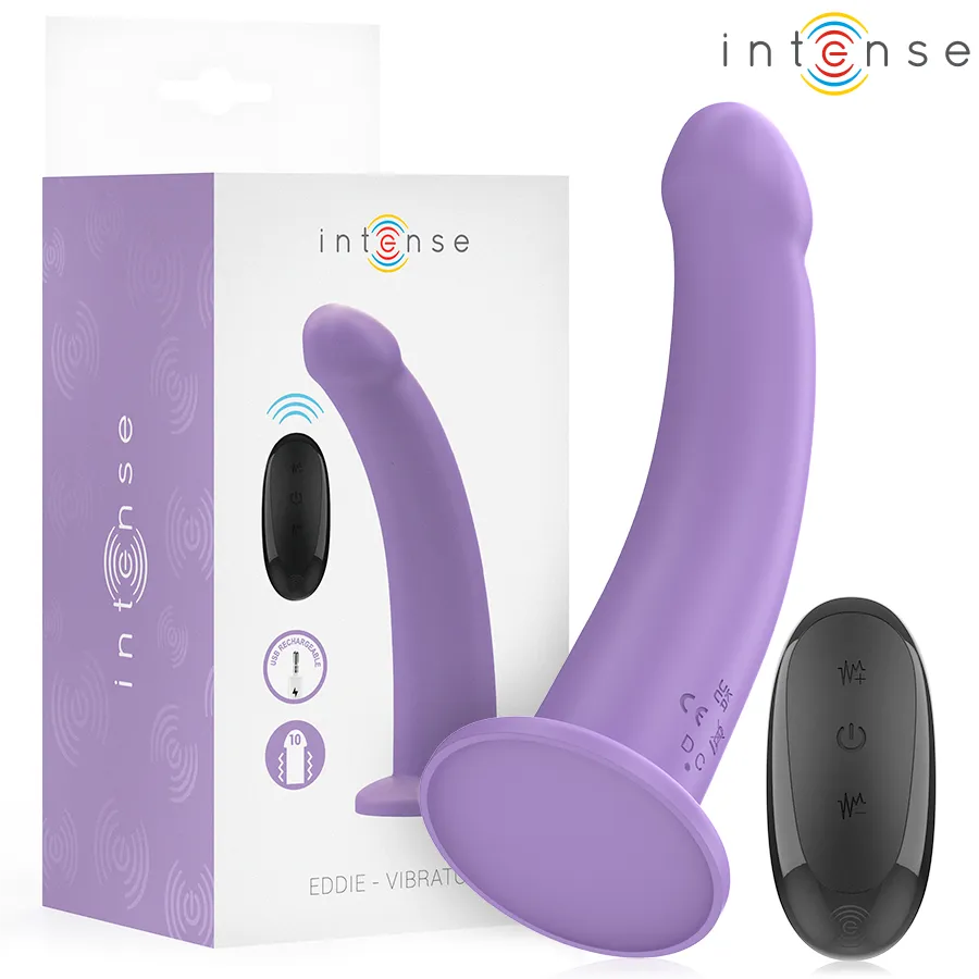 INTENSE - EDDIE VIBRATEUR 17,5 CM 10 VIBRATIONS VIOLET TÉLÉCOMMANDE