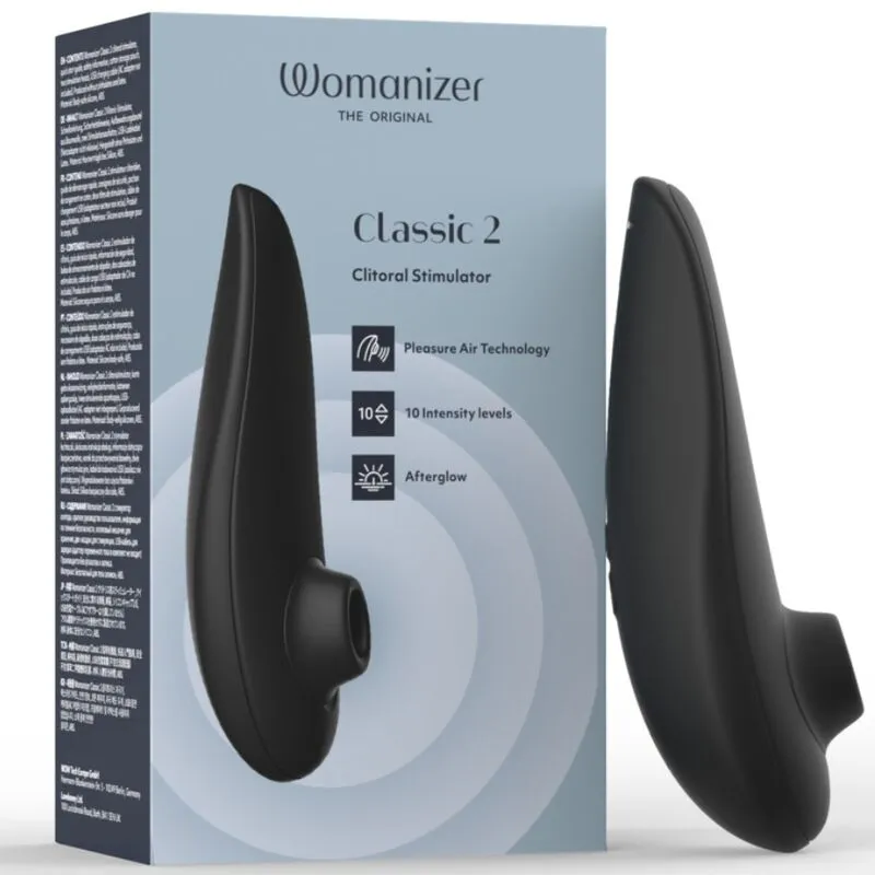 WOMANIZER - STIMULATEUR CLITORIAL À SUCCION CLASSIQUE 2 - 10 NIVEAUX D'INTENSITÉ - NOIR
