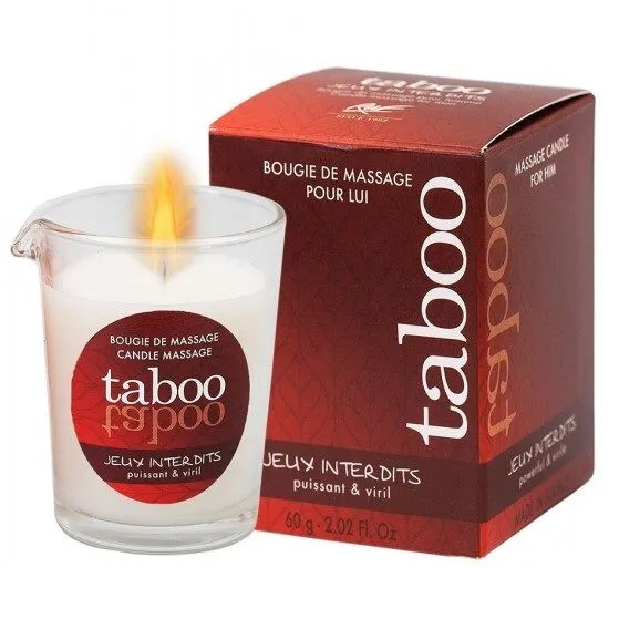 RUF - TABOO BOUGIE DE MASSAGE POUR LUI JEUX INTERDITS PARFUM LICHEN SAUVAGE