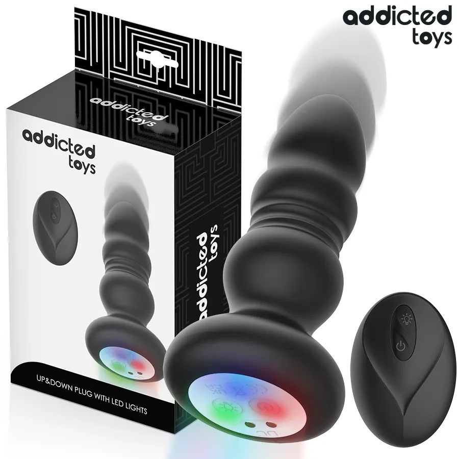 ADDICTED TOYS - PLUG ANAL ROTATIF ET VIBRANT, TÉLÉCOMMANDE AVEC LUMIÈRE LED