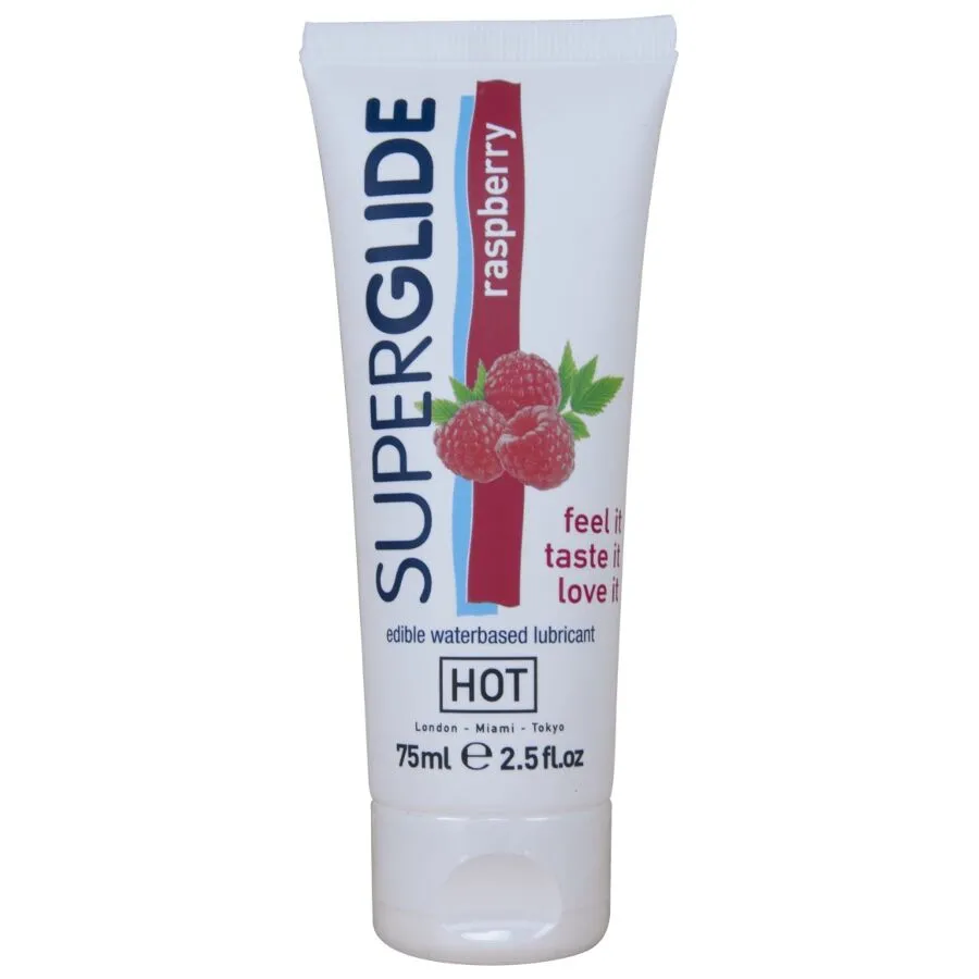 HOT - SUPERGLIDE LUBRIFIANT COMESTIBLE À BASE D'EAU FRAMBOISE 75 ML