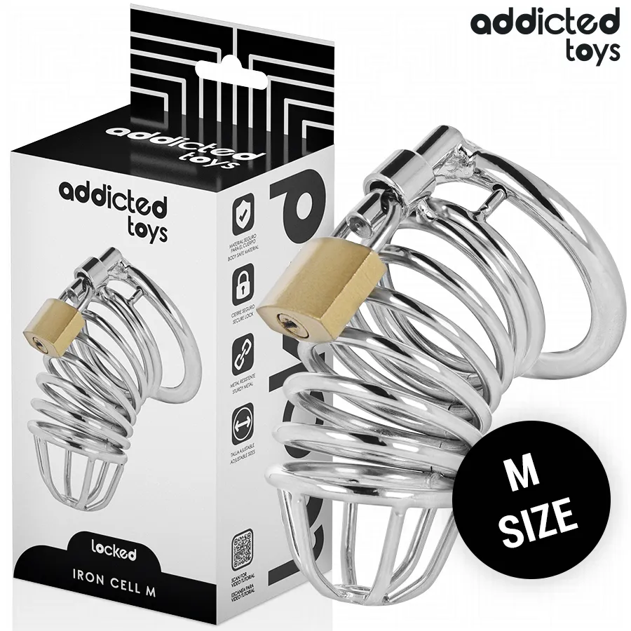 ADDICTED TOYS LOCKED - CAGE À PÉNIS EN MÉTAL IRON CELL TAILLE M