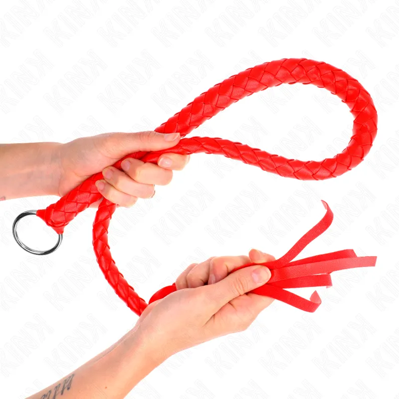 KINK - FOUET SERPENT AVEC ANNEAU ROUGE 65 CM