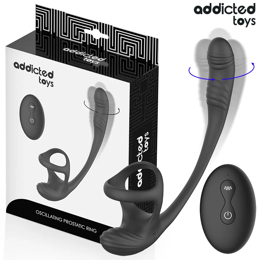 ADDICTED TOYS - PLUG ANAL AVEC VIBRATION, ONDULATION À 360° ET STIMULATEUR DE TESTICULES