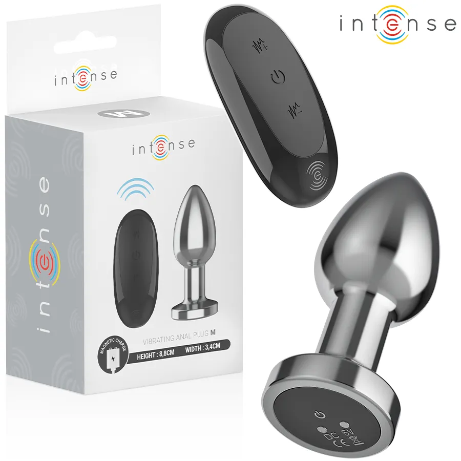 INTENSE - PLUG ANAL 10 VIBRATIONS MÉTAL AVEC TÉLÉCOMMANDE M