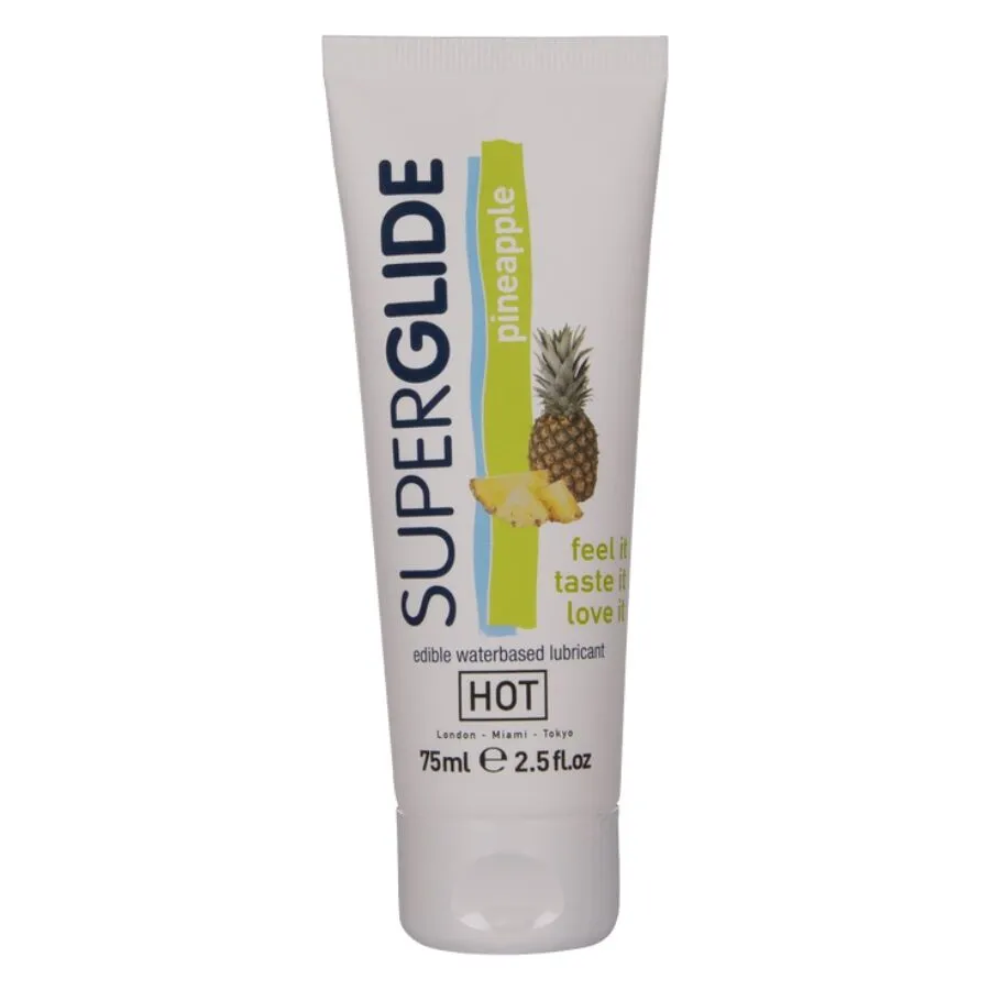 HOT - SUPERGLIDE LUBRIFIANT COMESTIBLE À BASE D'EAU ANANAS 75 ML