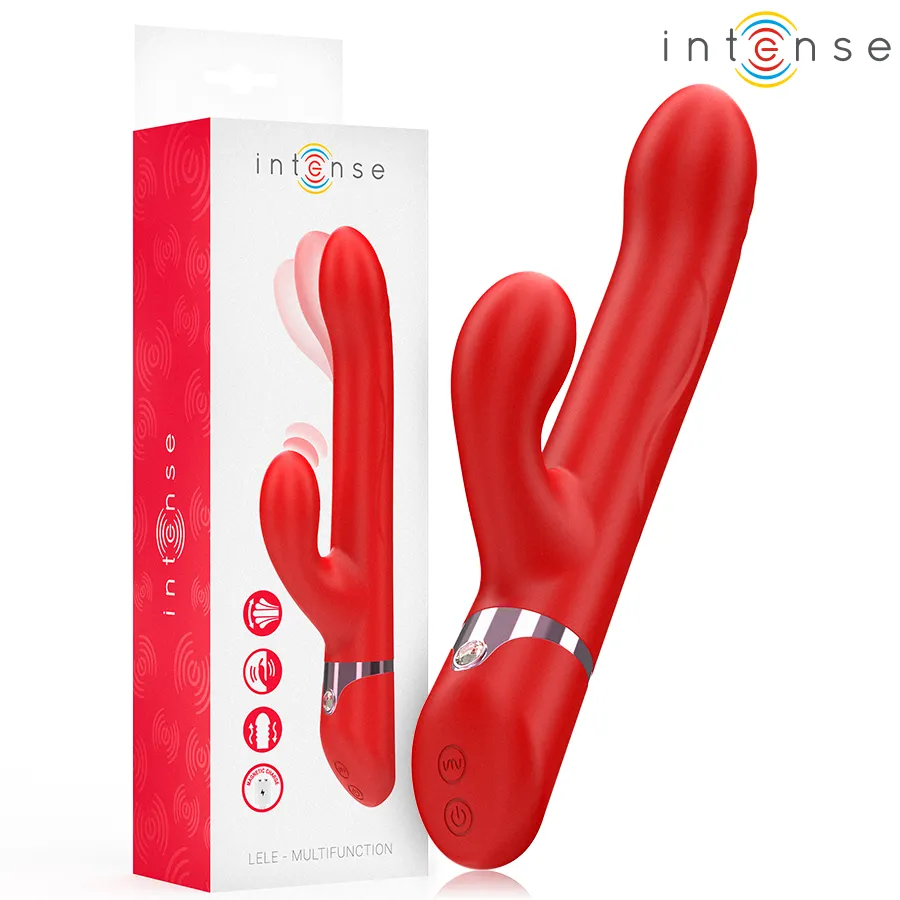 INTENSE - LELE VIBRATEUR MULTIFONCTION ROTATIF & OSCILLANT & STIMULANT ROUGE