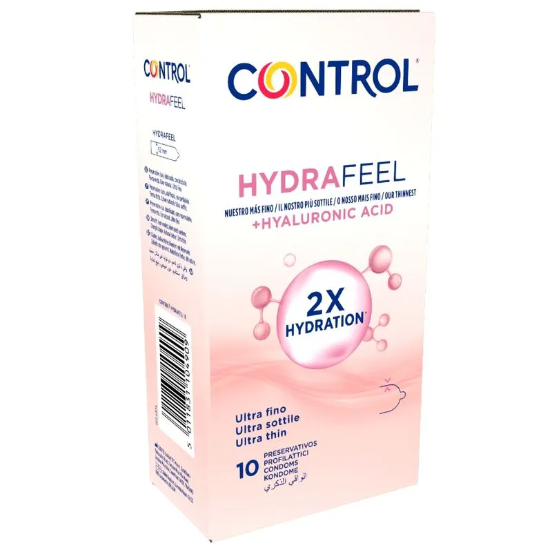 CONTROL - PRÉSERVATIFS HYDRAFEEL ULTRA-FINS À L'ACIDE HYALURONIQUE (10 UNITÉS)
