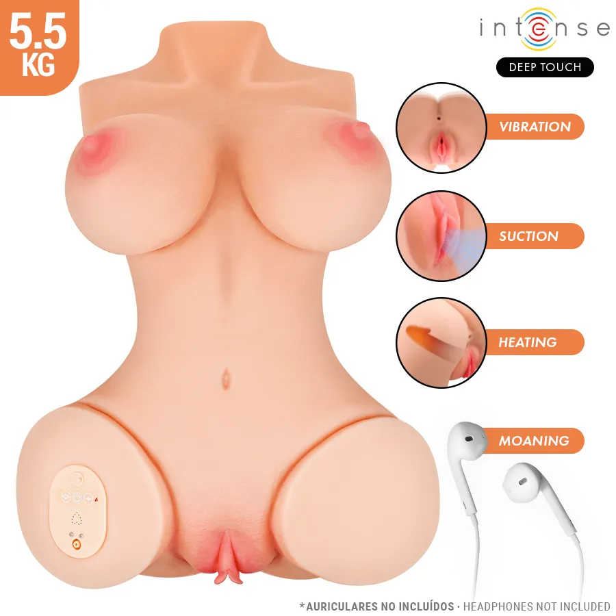INTENSE DEEP TOUCH - VERO TORSO VAGINA AVEC EFFETS DE SUCCION, DE CHALEUR, DE VIBRATION ET DE VOIX L 5,5 KG