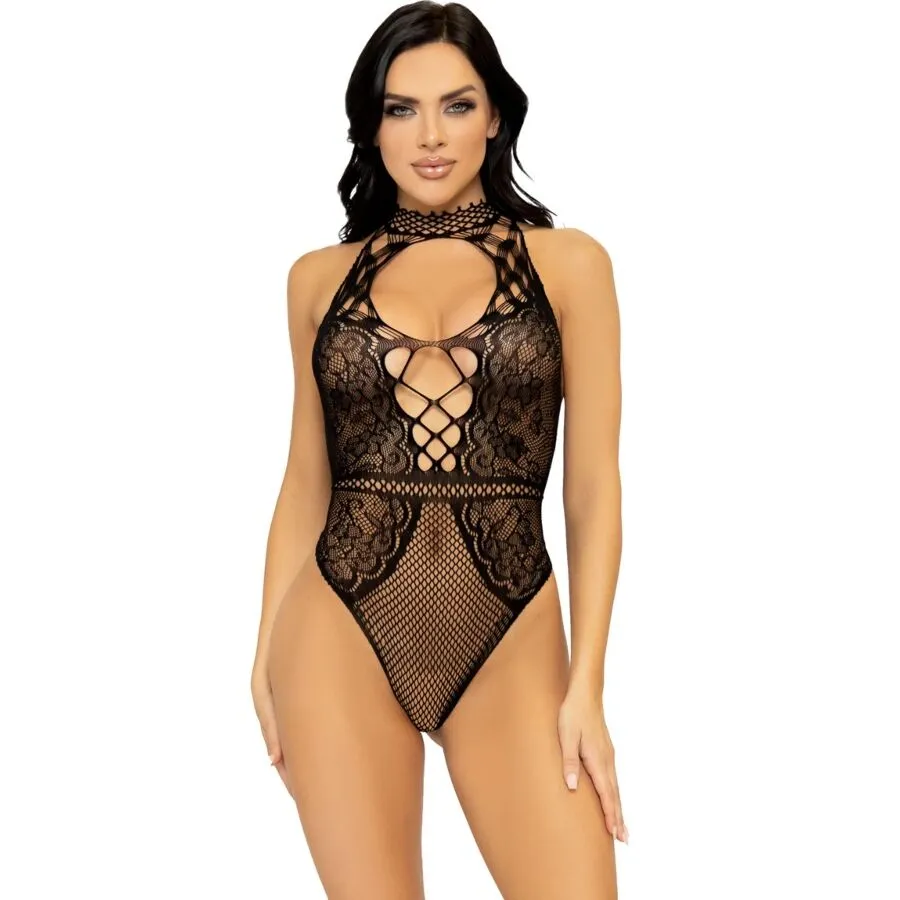 LEG AVENUE - BODY GILET EN RÉSILLE ET DENTELLE TAILLE UNIQUE
