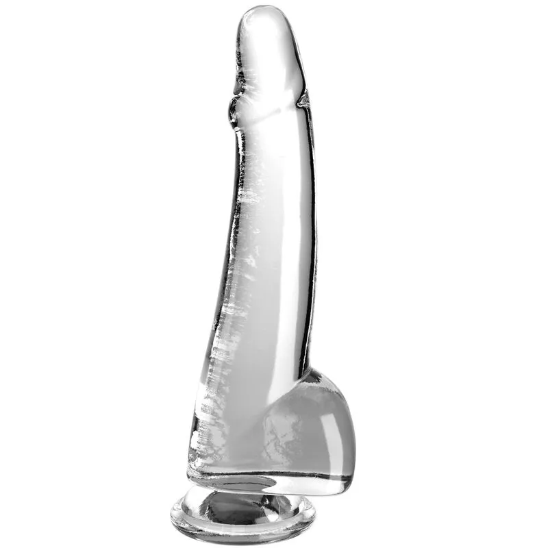 KING COCK - CLEAR GODE  TESTICULES 19 CM TRANSPARENT