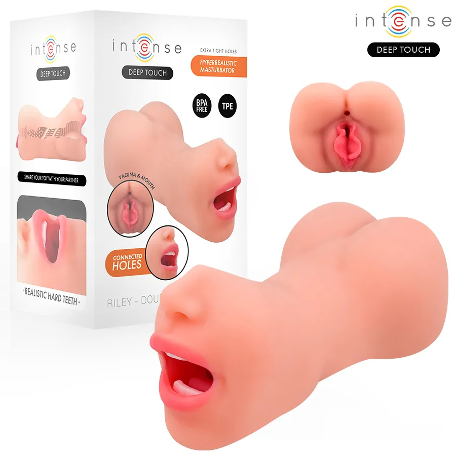 INTENSE DEEP TOUCH - MASTURBATEUR À DOUBLE BOUCHE ET VAGIN RILEY