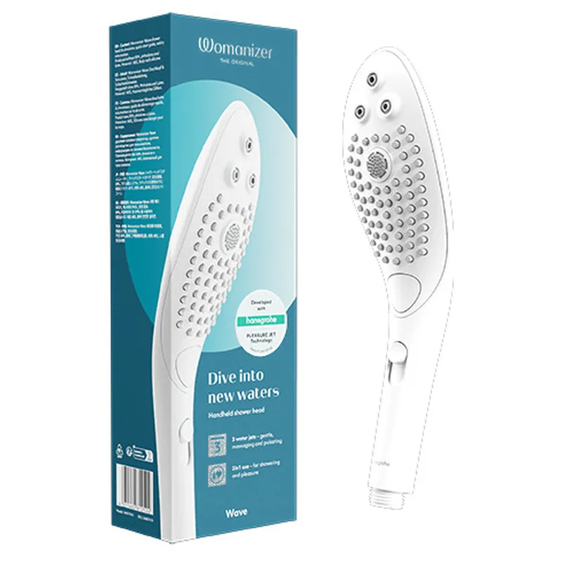 WOMANIZER - POMMEAU DE DOUCHE STIMULANT CLITORIAL WAVE BLANC