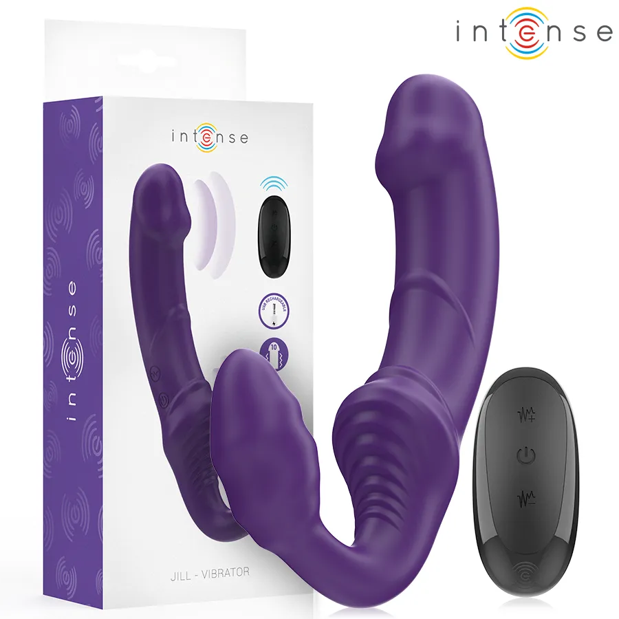 INTENSE - JILL DOUBLE VIBRATEUR 20 CM VIOLET TÉLÉCOMMANDE