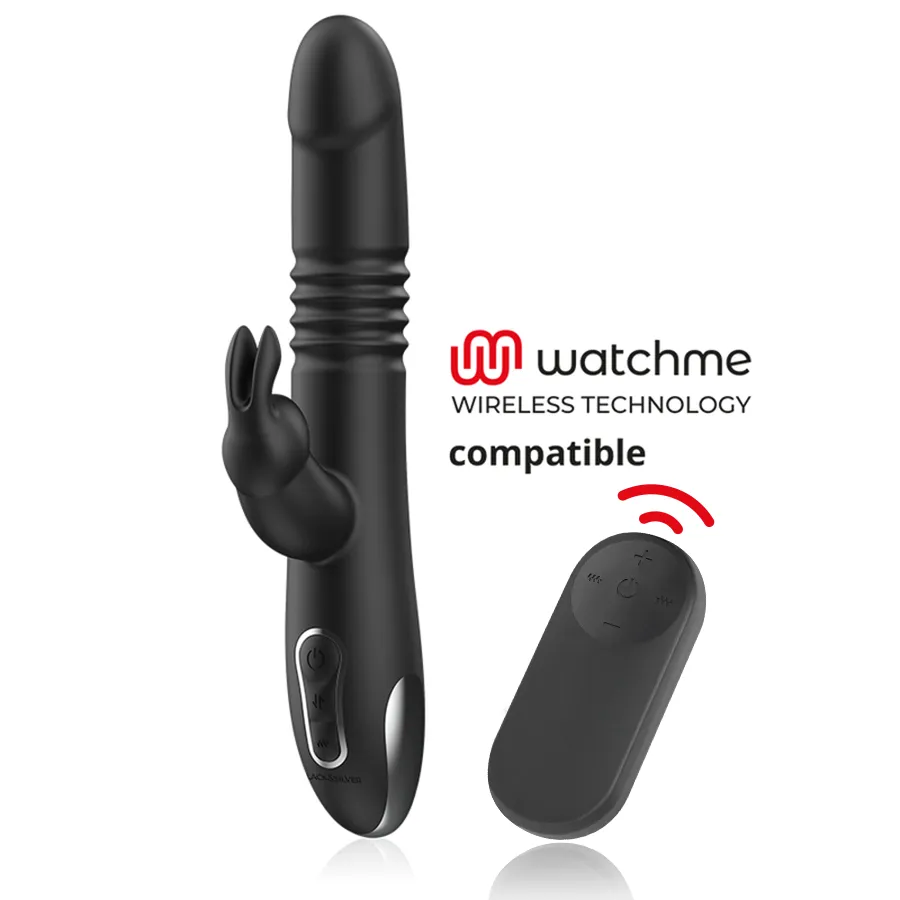 BLACK&SILVER - KENJI VIBROMASSEUR RABBIT UP & DOWN + TÉLÉCOMMANDE WATCHME