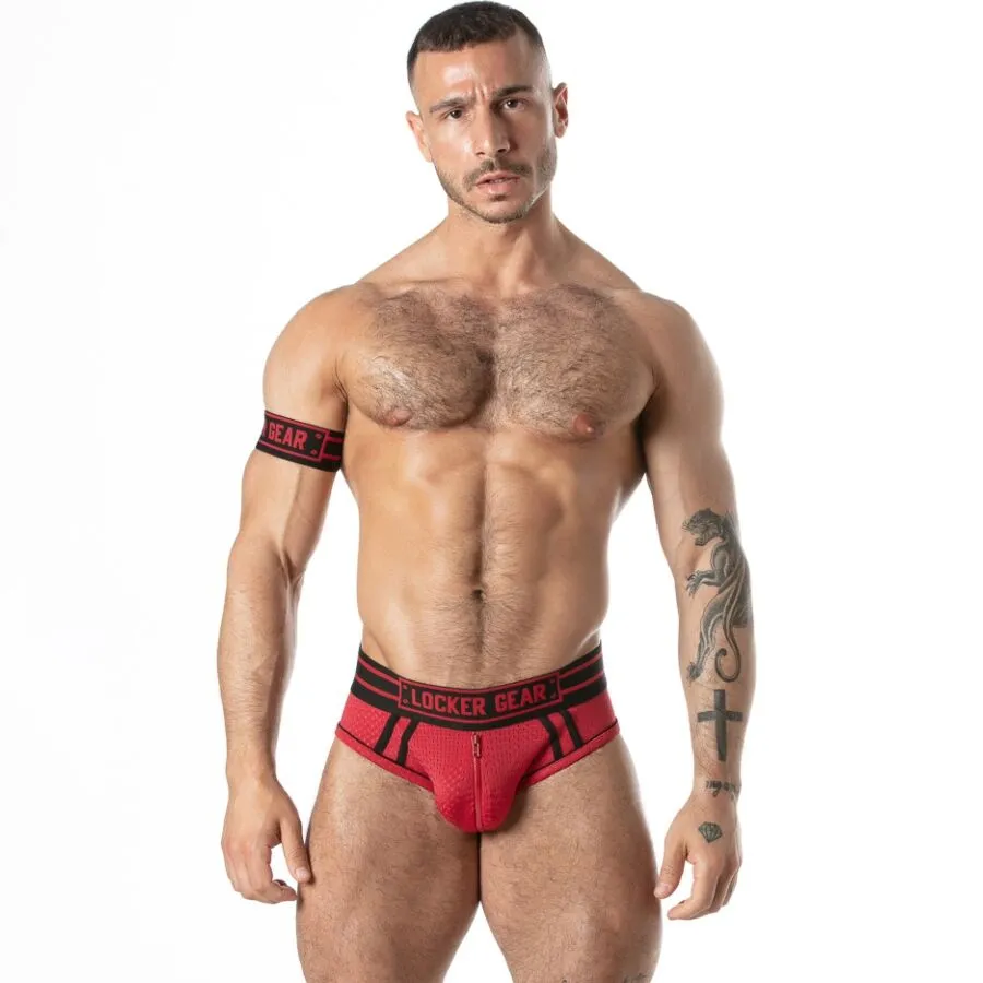 LOCKER GEAR - SLIP SPORT EN MAILLE ROUGE XL