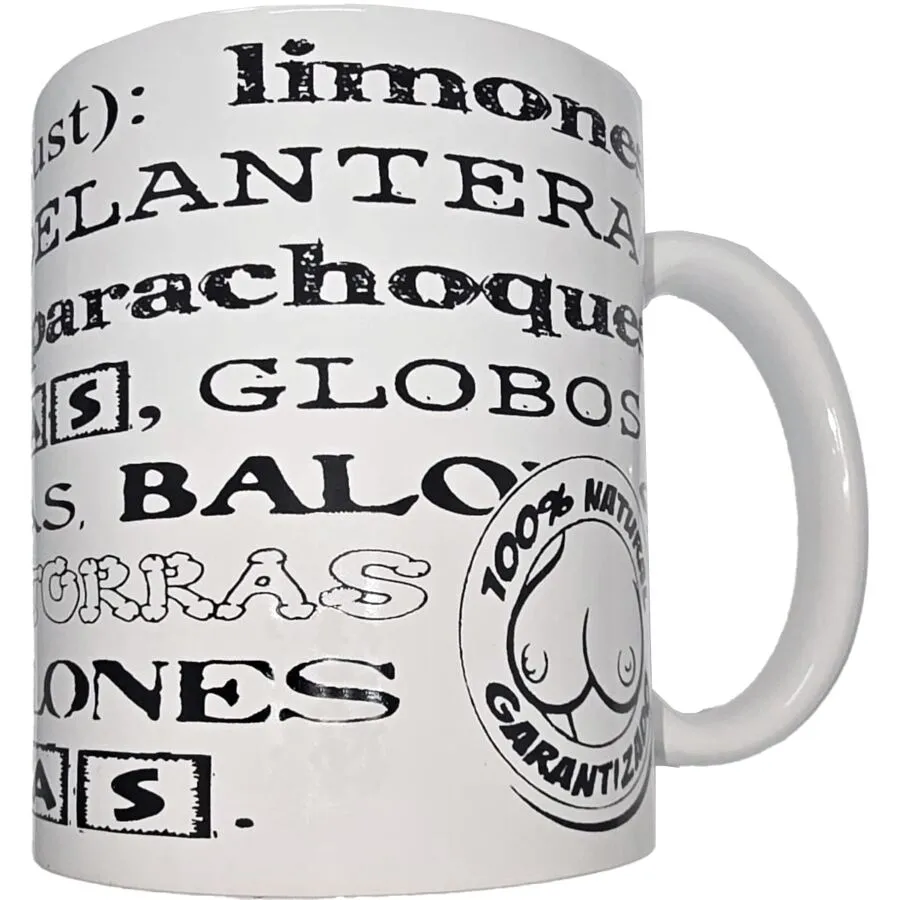 DIABLO PICANTE - TASSE BLANCHE AVEC SYNONYMES DE SEINS 370 ML