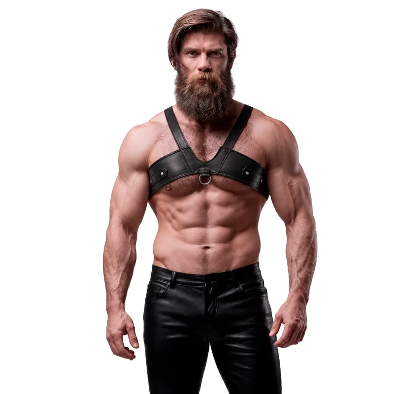 FETISH SUBMISSIVE ATTITUDE - HARNAIS DE POITRINE EN ÉCO-CUIR POUR HOMMES BRIGADE