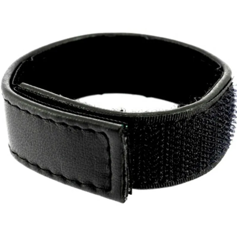 LEATHER BODY - SANGLE EN CUIR RÉGLABLE AVEC VELCRO POUR PÉNIS NOIR