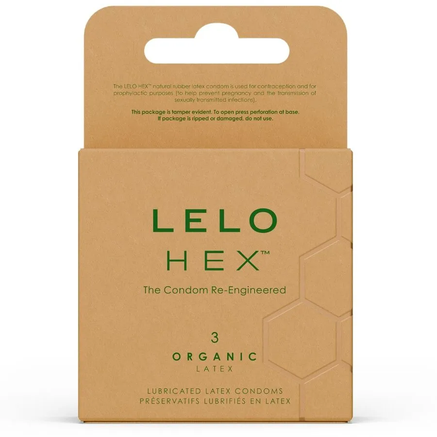 LELO - HEX BOÎTE DE PRÉSERVATIFS BIOLOGIQUES 3 UNITÉS