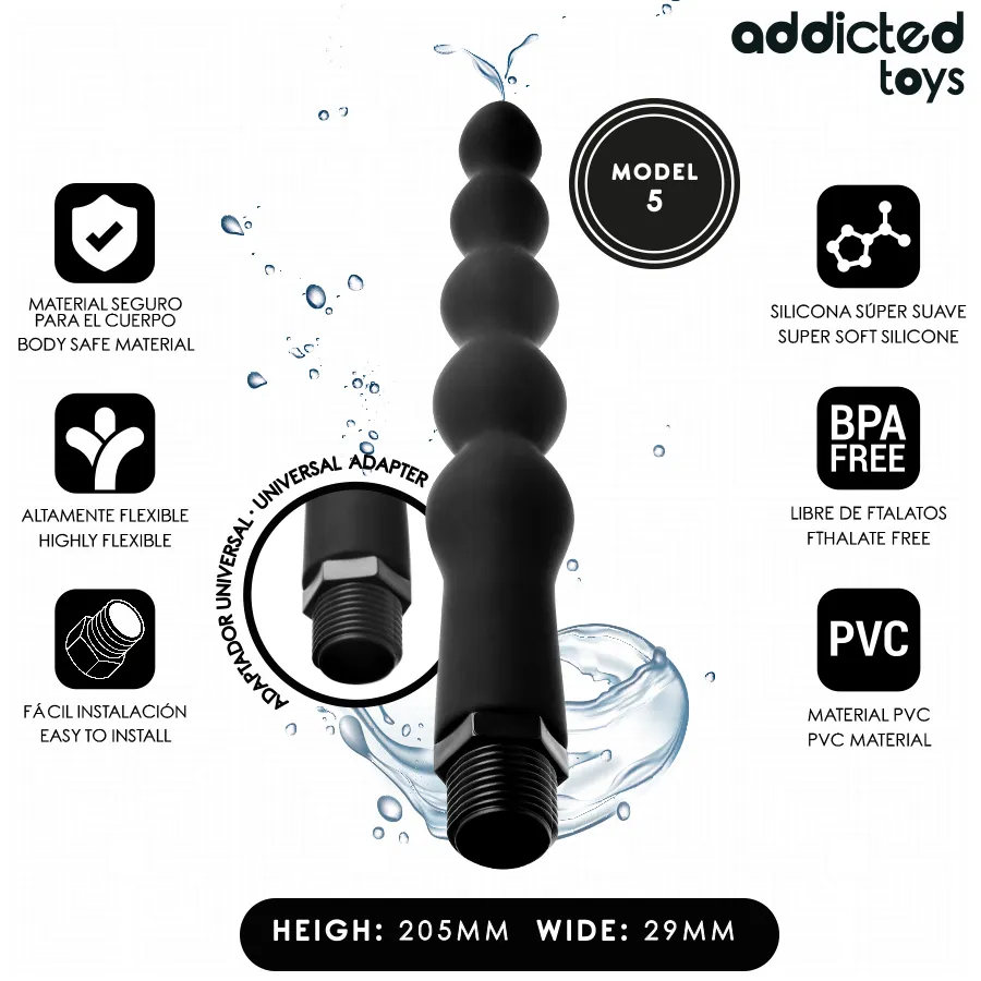 ADDICTED TOYS - NETTOYEUR ANAL AVEC ADAPTATEUR UNIVERSEL MODÈLE 5