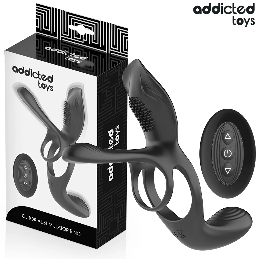 ADDICTED TOYS - ANNEAU DOUBLE PÉNIS AVEC STIMULATEUR CLITORIAL