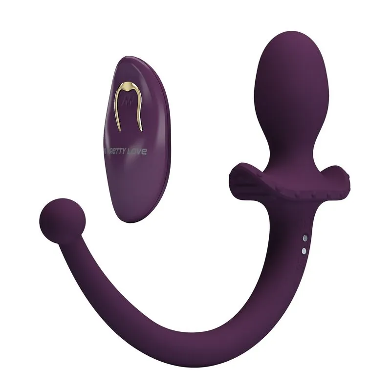 PRETTY LOVE - LIOEA PLUG ANAL VIBRANT AVEC QUEUE 12 FONCTIONS TÉLÉCOMMANDE VIOLETTE
