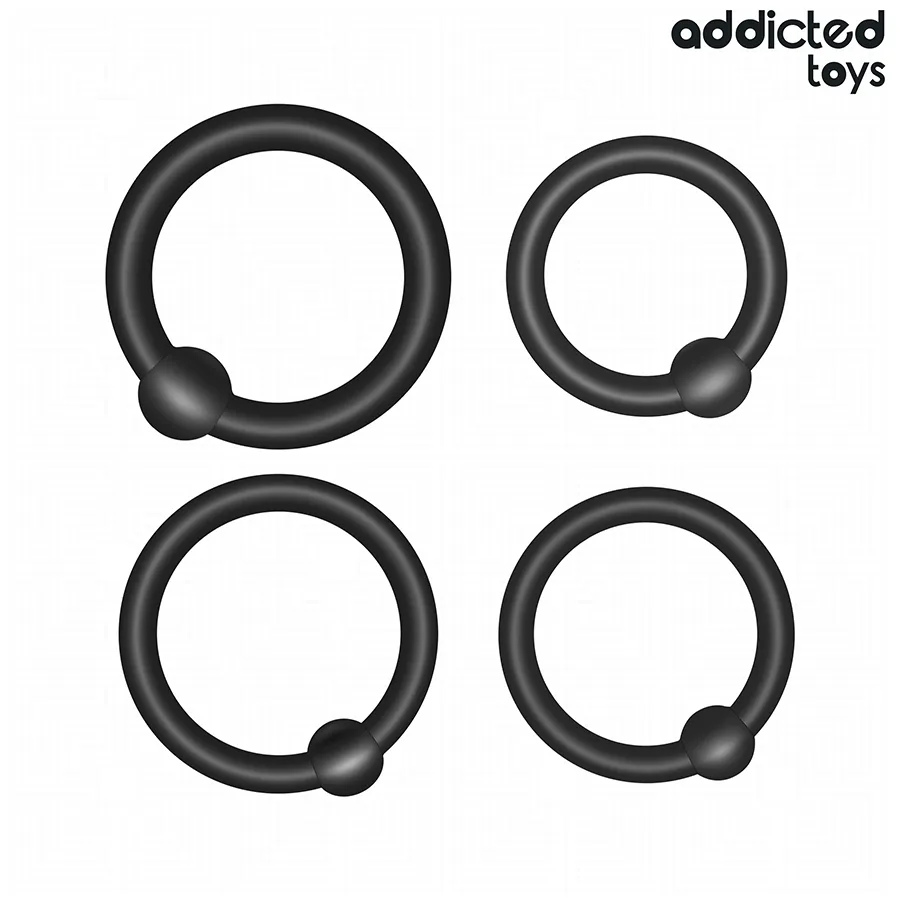 ADDICTED TOYS - LOT D'ANNEAUX EN SILICONE À PRESSION