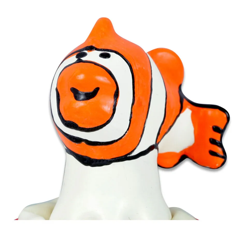 CONDOMERIE - PRÉSERVATIFS FANTAISIE PEINTS À LA MAIN POISSON ORANGE