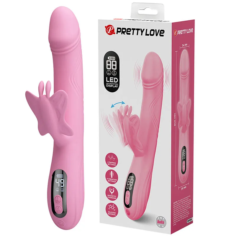 PRETTY LOVE - VIBRATEUR BELLA RABBIT AVEC STIMULATION PAPILLON ET LED ROSE