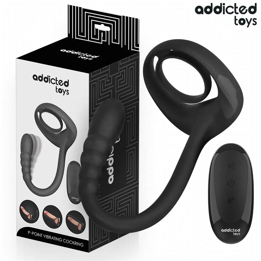 ADDICTED TOYS - ANNEAU PÉNITENTIAIRE VIBRANT POUR POINT P AVEC TÉLÉCOMMANDE