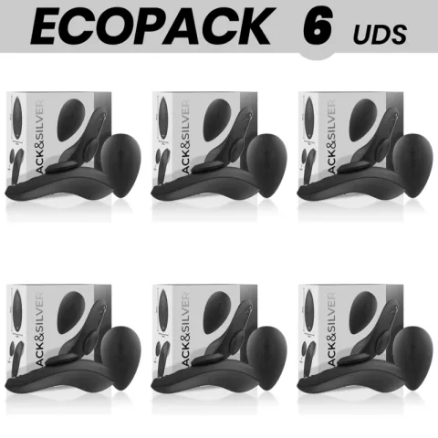 ECOPACK 6 UNITÉS - CULOTTE VIBRANTE RECHARGEABLE EN SILICONE BLACK&SILVER PRESTON NOIRE