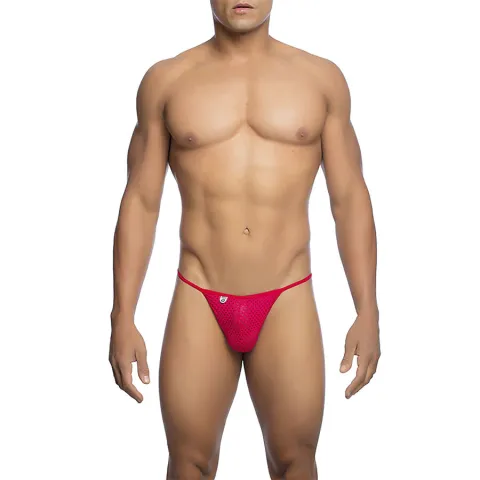 MOB - STRING V EN MICROFIBRE ROUGE TAILLE L/XL