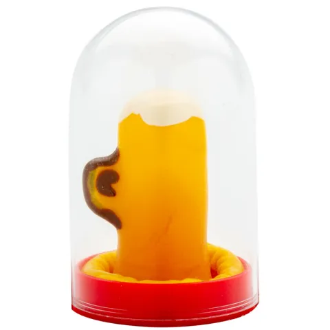 CONDOMERIE - PRÉSERVATIFS FANTAISIE PEINTS À LA MAIN VERRE DE BIÈRE
