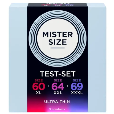 MISTER SIZE - PACK ÉCHANTILLON DE PRÉSERVATIFS TAILLE 60-64-69 MM (3 UNITÉS)