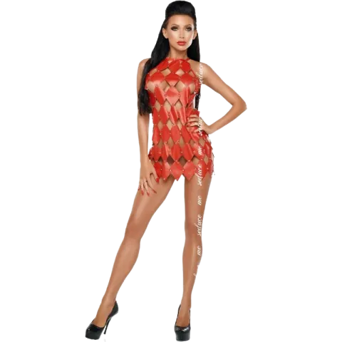 ME-SEDUCE - GWEN ROBE DOS NU ROUGE L/XL
