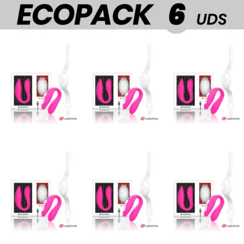 ECOPACK 6 UNITÉS - WEARWATCH DOUBLE VIBRATEUR TECHNOLOGIE WATCHME FUCHSIA / NEIGE