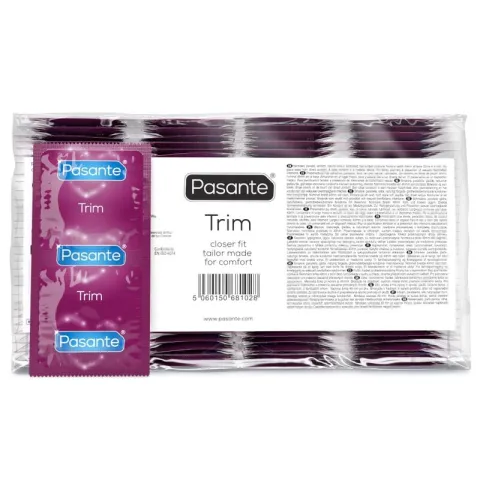 PASANTE - PRÉSERVATIFS TRIM CLOSER FIT SAC 144 UNITÉS