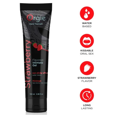 ORGIE - TUBE DE LUBRIFIANT FRAISE GEL INTIME À BASE DE EAU 100 ML