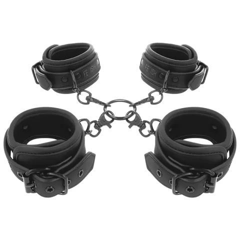 FETISH SUBMISSIVE - ENSEMBLE DE MENOTTES POUR MAINS ET CHEVILLES AVEC DOUBLURE EN NOPRÈNE
