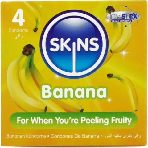 SKINS - PACK DE 4 PRÉSERVATIFS BANANE PREMIUM