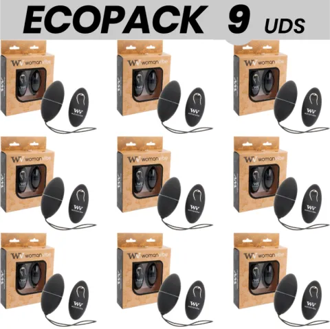 ECOPACK 9 UNITÉS - WOMANVIBE ALSAN EGG TÉLÉCOMMANDE NOIR SILICONE NOIR