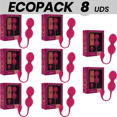 ECOPACK 7 UNITÉS - RITHUAL NISHA BALLES DE KEGEL VIBRANTES RECHARGEABLES ORCHIDÉE 7 + 1 OFFERTE