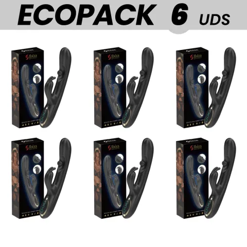 ECOPACKS 6 UNITÉS - VIBRATEUR LAPIN PUISSANT IBIZA AVEC PERLE ROULANTE MASSANTE
