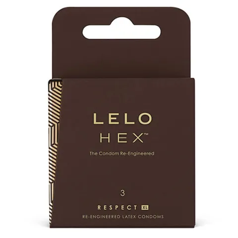 LELO - PRÉSERVATIFS HEX RESPECT XL, PAQUET DE 3