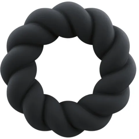 ROCKS-OFF - ANNEAU DE MASTURBATION EN SILICONE NOIR TWIST