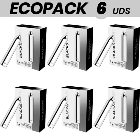 ECOPACK 6 UNITÉS - BALLE MAGNÉTIQUE VIBRANTE BLACK&SILVER KAILAN 2 ARGENT