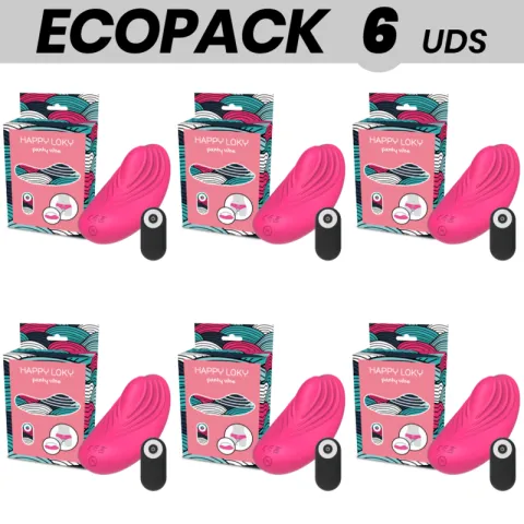 ECOPACK 6 UNITÉS - HAPPY LOKY VIBRATEUR CULOTTE TÉLÉCOMMANDE